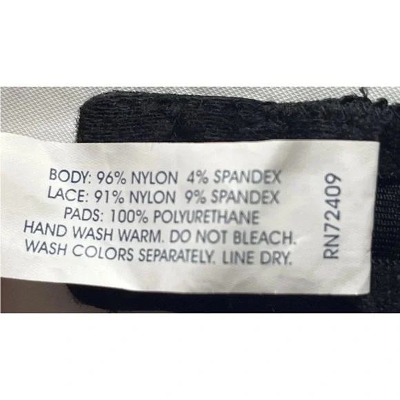 NWOT Rene Rofe Black Stretch Lace Push Up Bra 34A - Picture 8 of 8